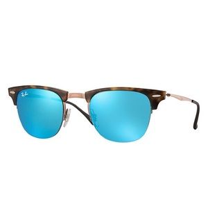 Tortoise Clubmaster Blue Flash Lense Shades